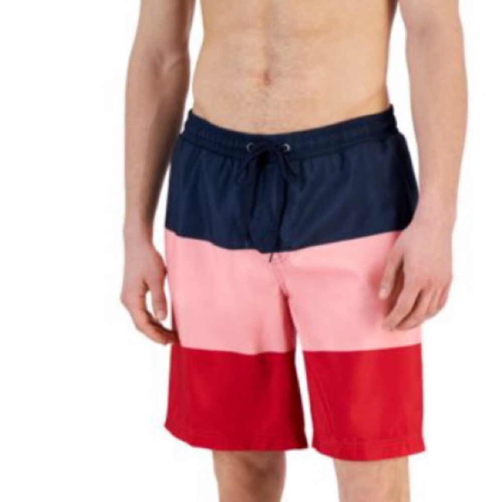 New! Club Room Men's Colorblocked 9" Swim Trunks Size XXL